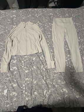 Lululemon Ribbed Define (size 12) and Align Leggings (Size 8) Bone Colour